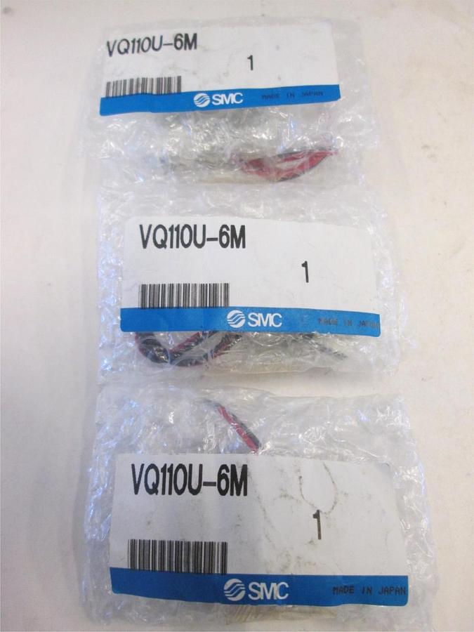 SMC, Solenoid Valve, VQ11OU-6M, New, Lot of 3