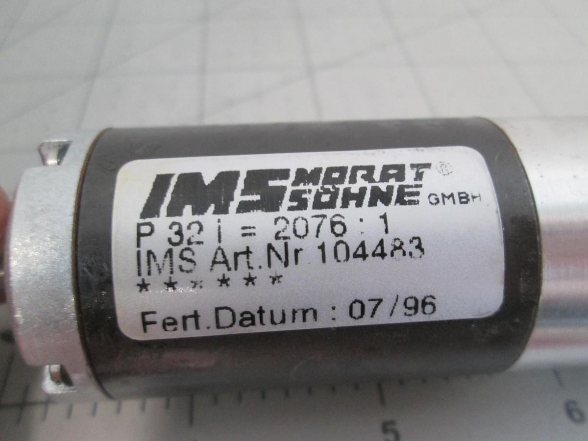 Used IMS, Morat Sohne, 104483, Servo Motor Gear Head, P32i = 2076:1 w/ Maxon Motor