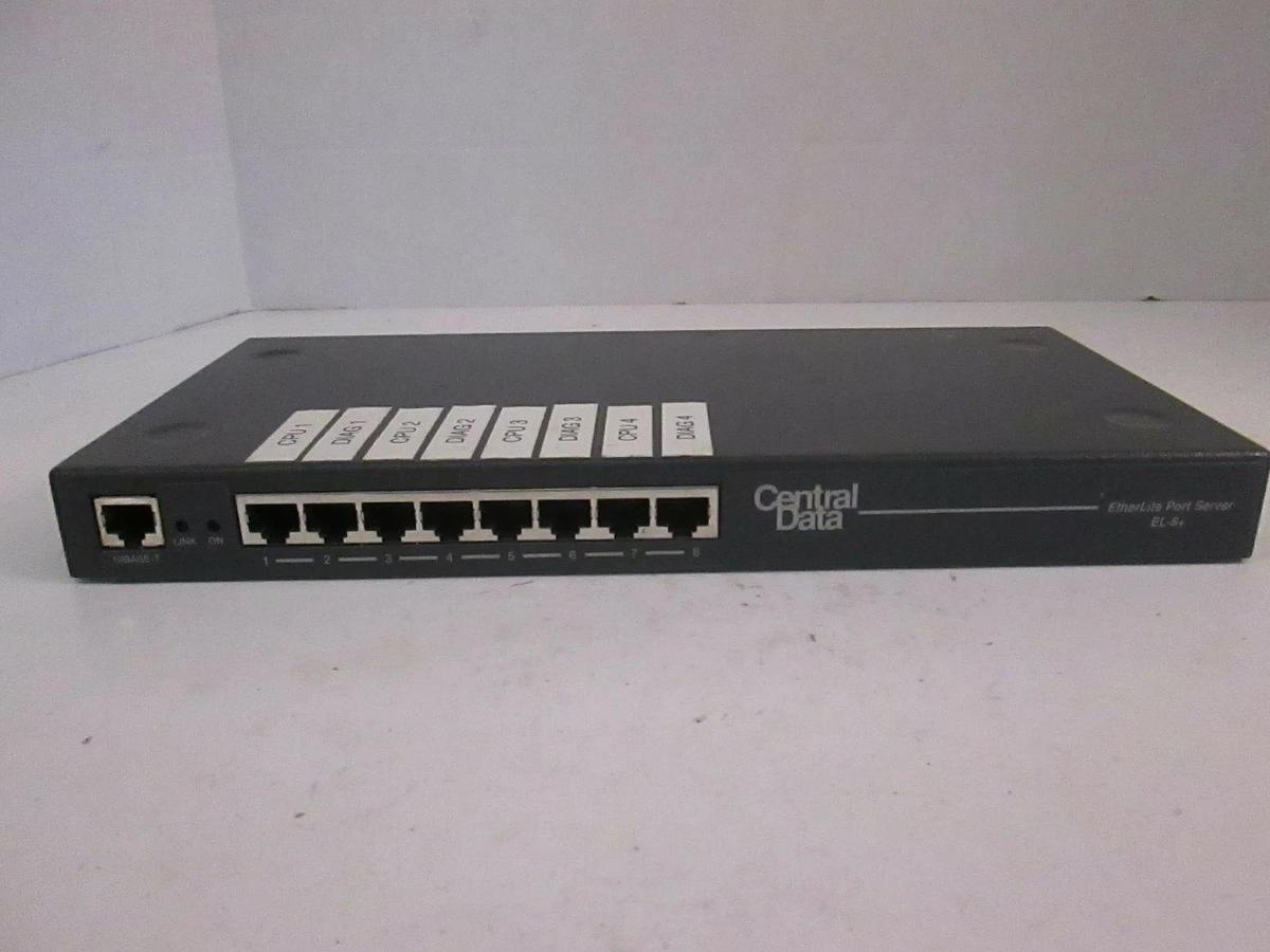 Used Central Data EL-8 EtherLite 8 Port Server, Used