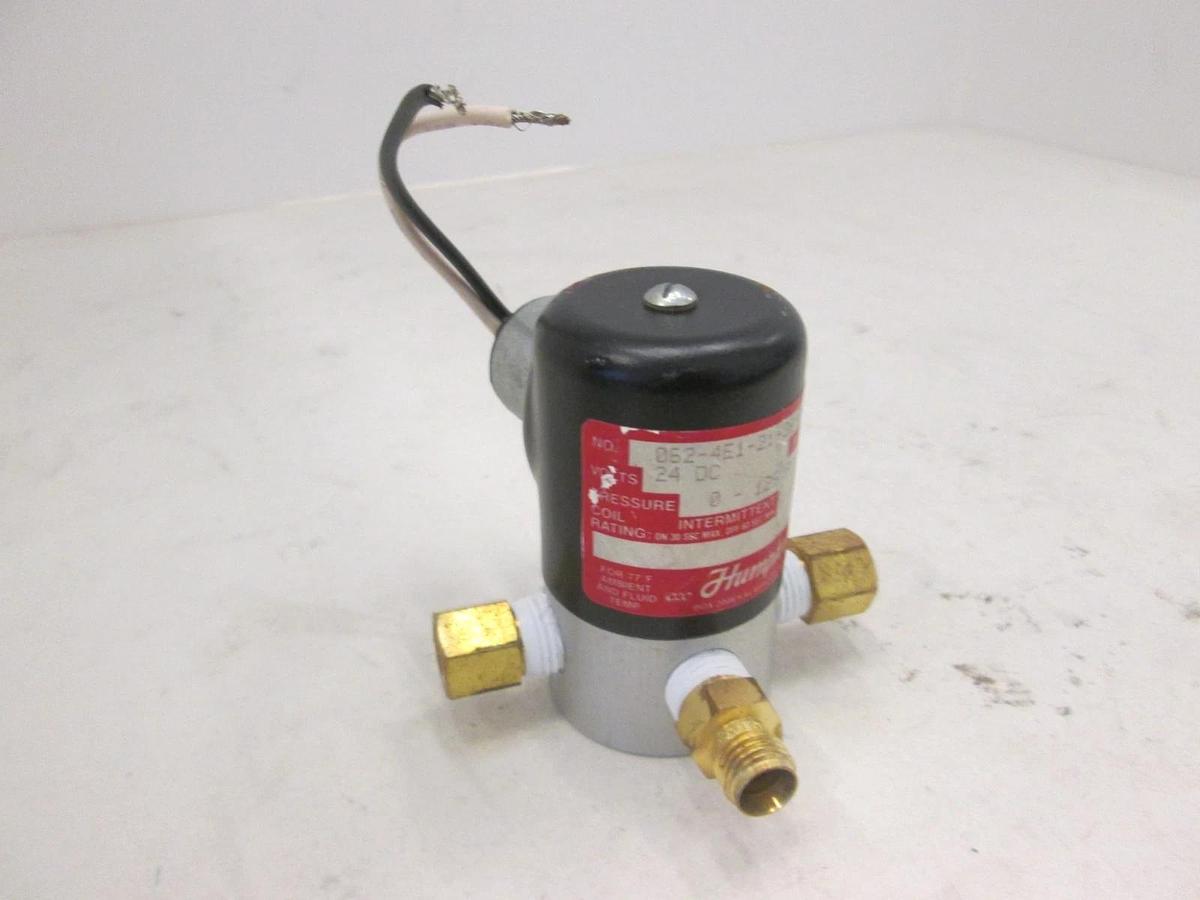Used Humphrey, 3 Way Air Valve, 062-4E1-21-36-61, 24DC, 0-125PSI, Used
