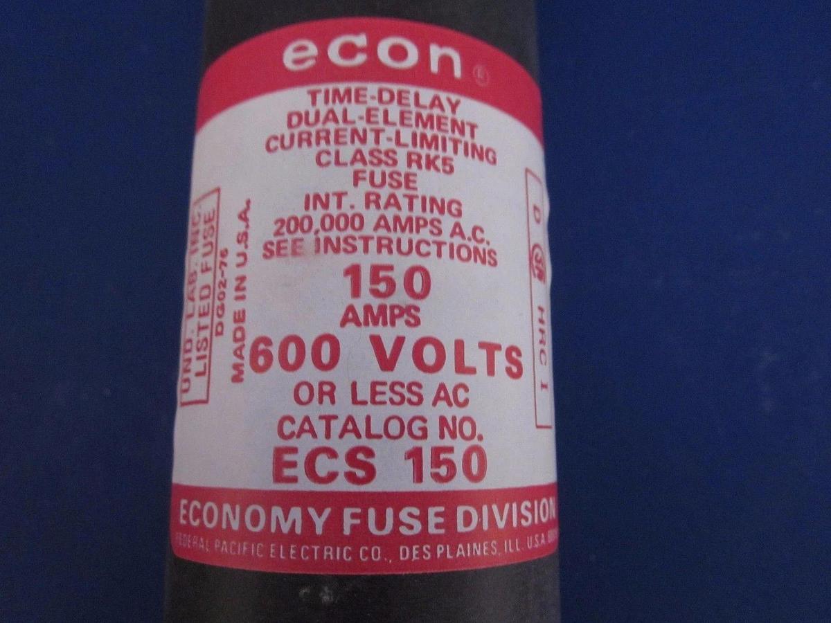 Used ECON ECS 150, Time Delay Fuse 150A, 600V, NIB