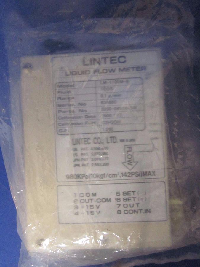 Lintec LM-1100M-8 Liquid Flow Meter, TEOS, 0.1g/min, New