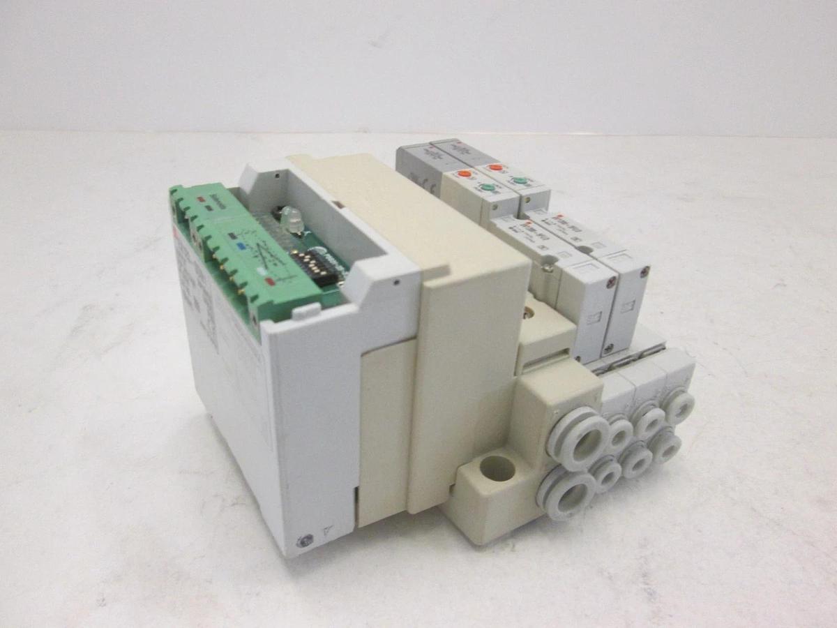 Used SMC, EX120-SDN1, DeviceNet Interface Module Assy w/ 2 Valves, SV1200-5FUD, Used