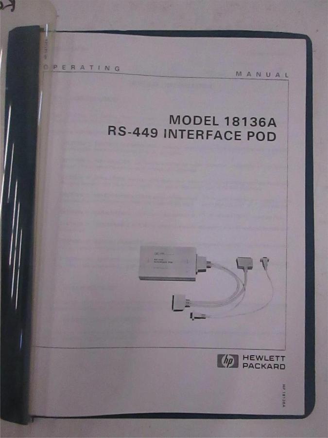 Used HP 18136A RS-449 Interface Pod Operating Manual, Used