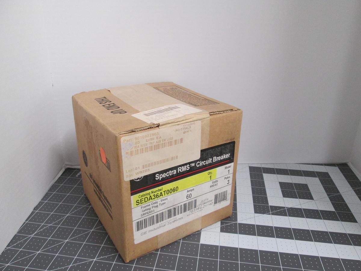 GE,SEDA36AT0060, Spectra RMS 60A 600V 3 Pole Circuit Breaker NIB