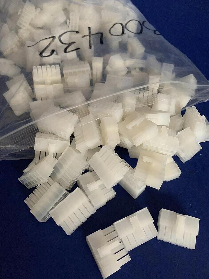 12 Position Rectangular Housing, Plug Connector, Nylon, Lot of 130+