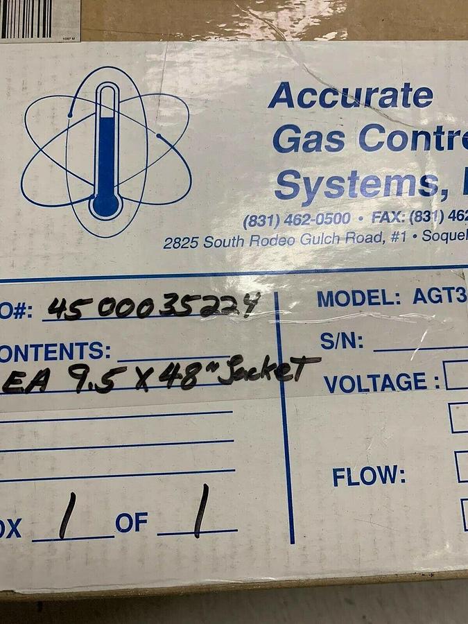 Accurate Gas Control Systems Metal Cylinder Jacket, 48" L x 9.5" ID, New in Box