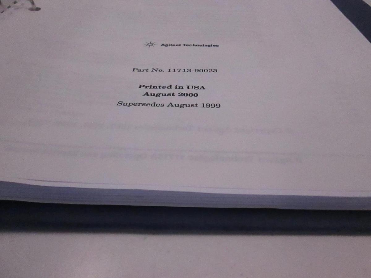 Used Agilent 11713A Attenuator/Switch Driver Operating and Service Manual, Used