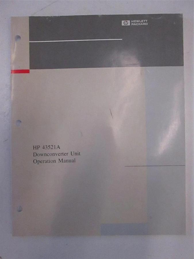 Used HP 43521A Downconverter Unit Operation Manual, Used