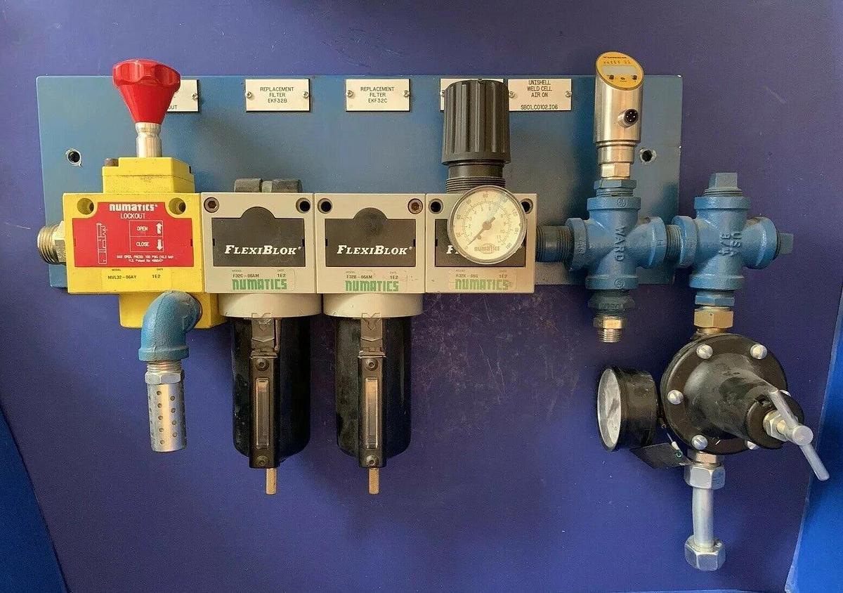 Used Numatics FlexiBlok Assy: Filters, Valves, Regulator & Turck Pressure Transducer