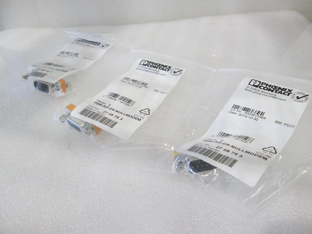 Phoenix Contact, PSM-AD-D9-NULLMODEM, Cable Connecter Adapter, New, Lot of 3