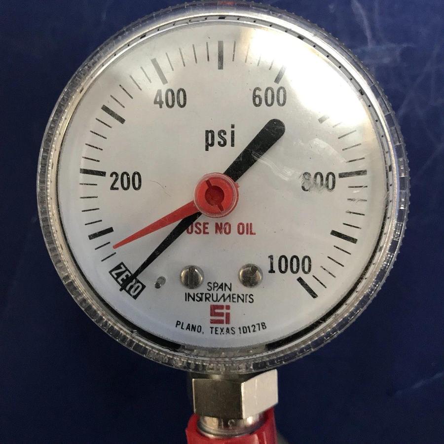 Used SPAN IPS 122 TYPE 1 Indicating Pressure Switch, 0-1000 psi, 1/4" MVCR, Used