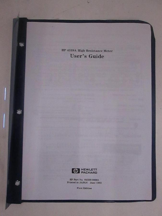 Used HP Model 4339A High Resistance Meter User's Guide, Used