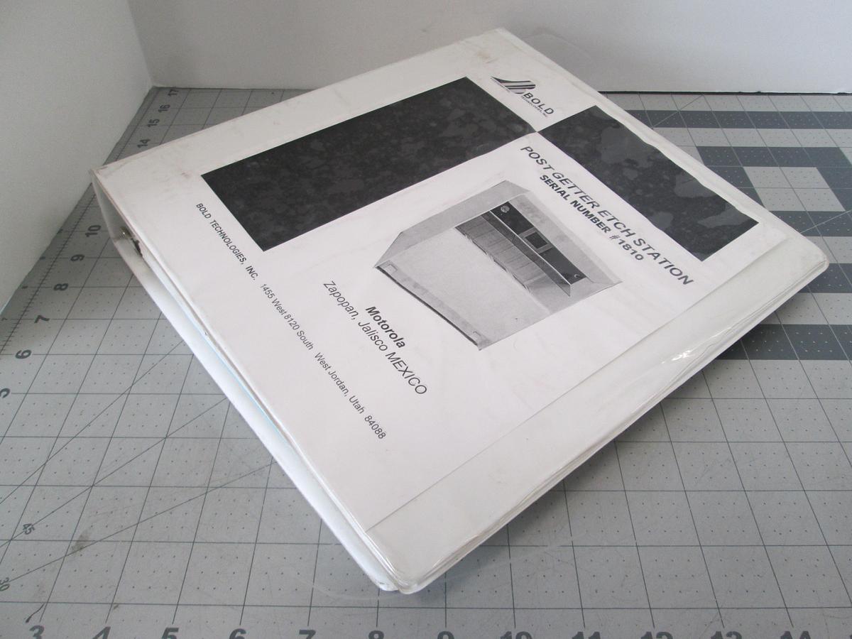Used Bold Technologies, 1810, Post Getter Etch Station, User Manual, Used