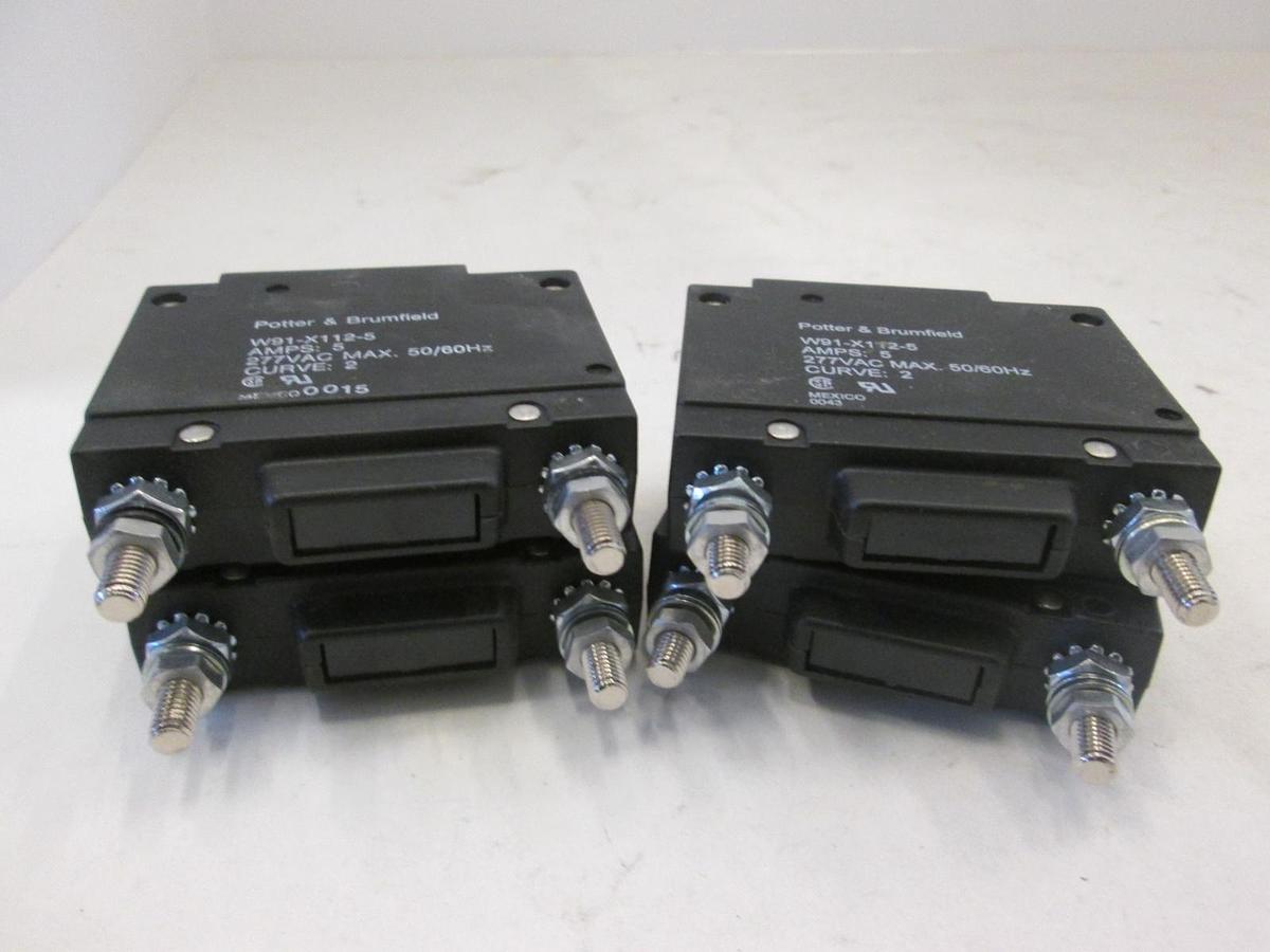 Used Potter & Brumfield, W91-X112-5, Circuit Breaker Switch, 5A, Used, Lot of 4