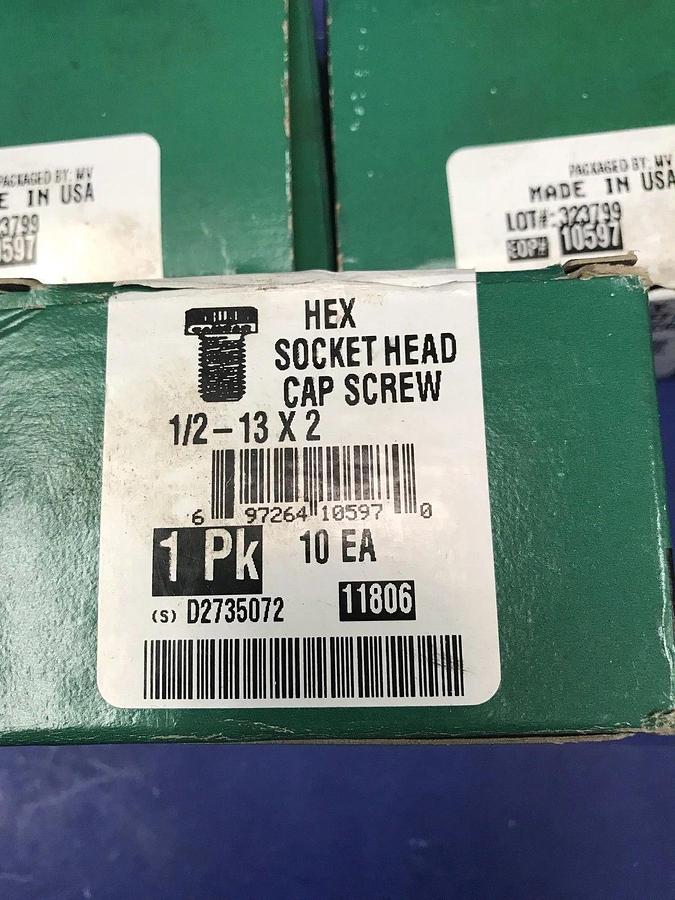 Camcar 1/2-13 x 2 Hex Socket Head Cap Screw, Lot of 30 Pieces