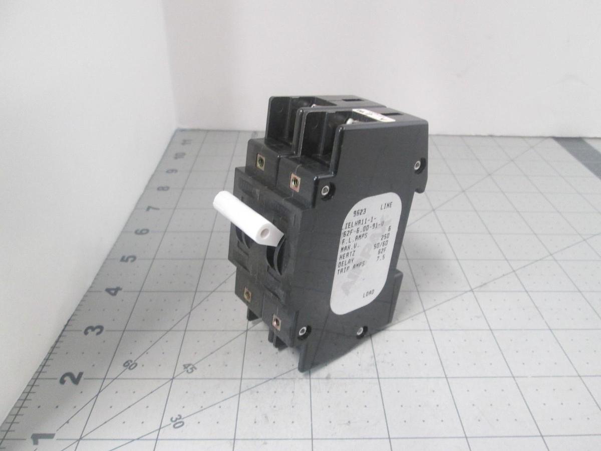Airpax, IELHR11-1-62F-6.00-91-V, 6A, 2 Pole, Circuit Breaker, New