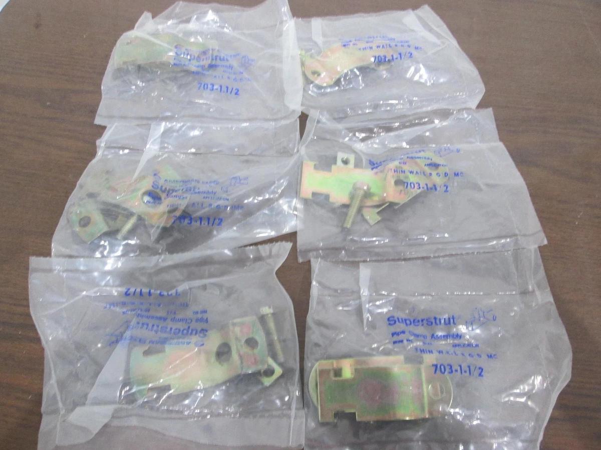 Superstrut, 703-1-1/2, Thin Wall Pipe Clamp Assy, New, Lot of 6