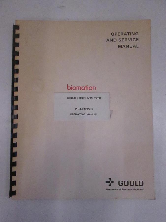 Used Gould K101-D, Logic Analyzer Preliminary, Operating and Service Manual, Used
