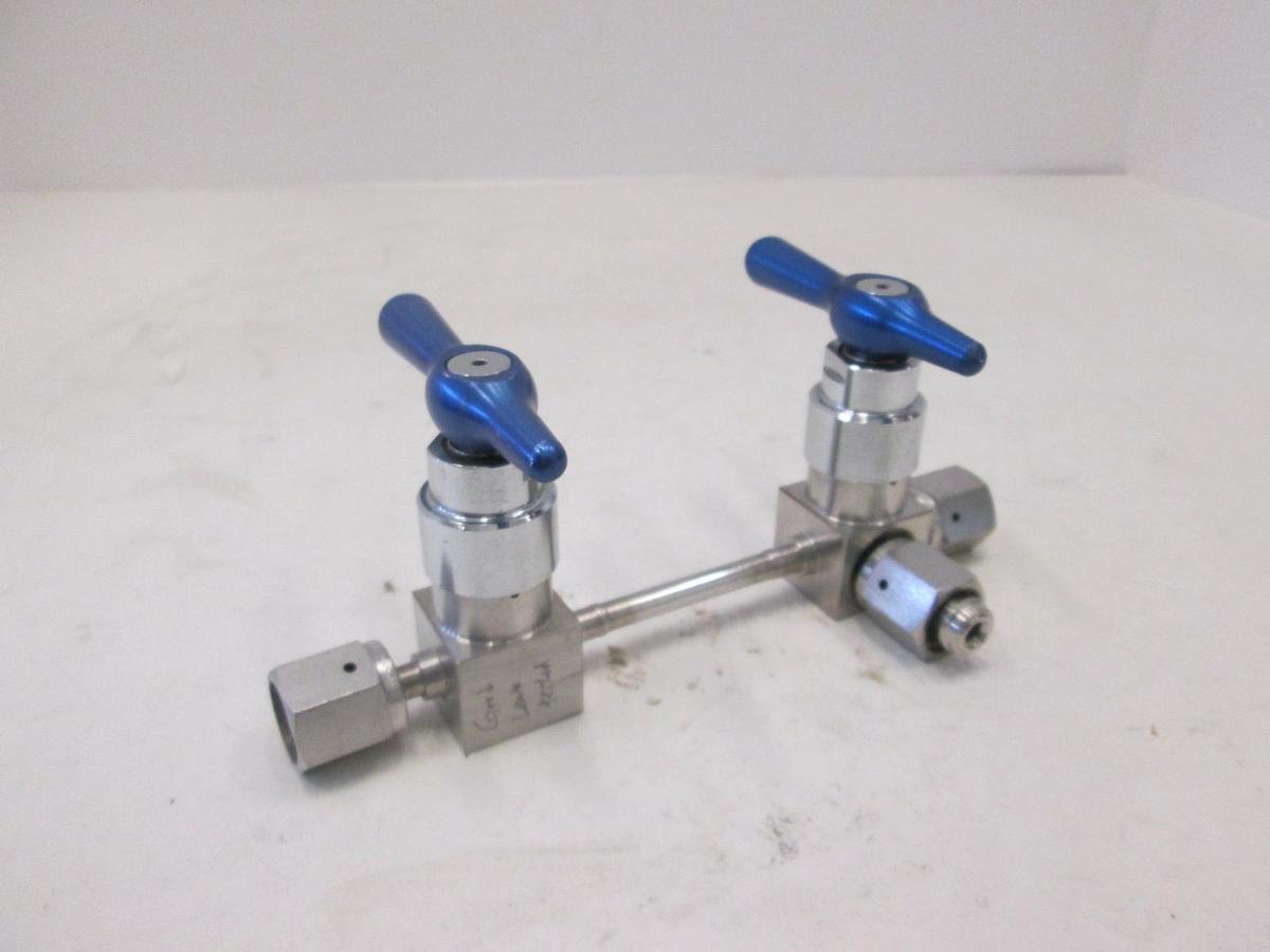 Used Semigas Valve Manifold w/ Two Valves, Used