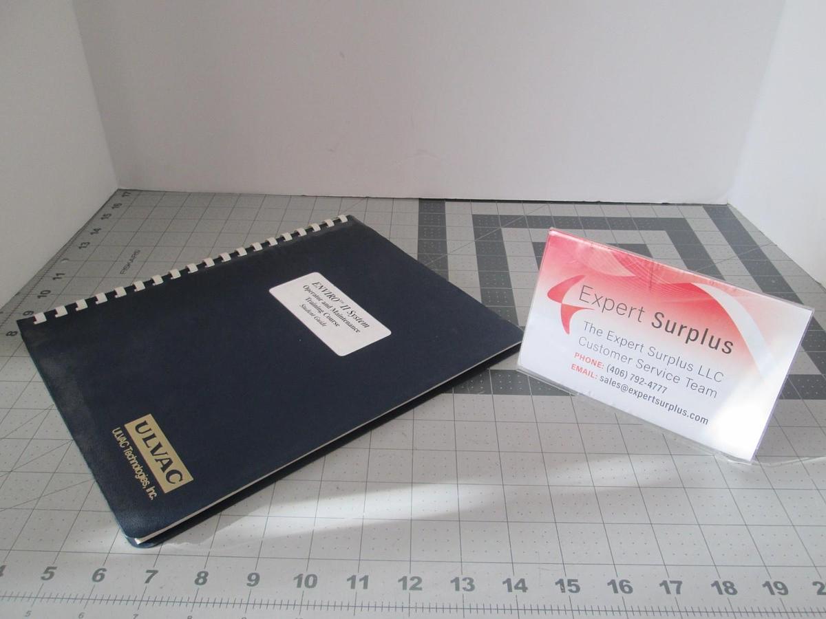 Used Ulvac, Enviro II System, Operator and Maintenance Training Course, Used