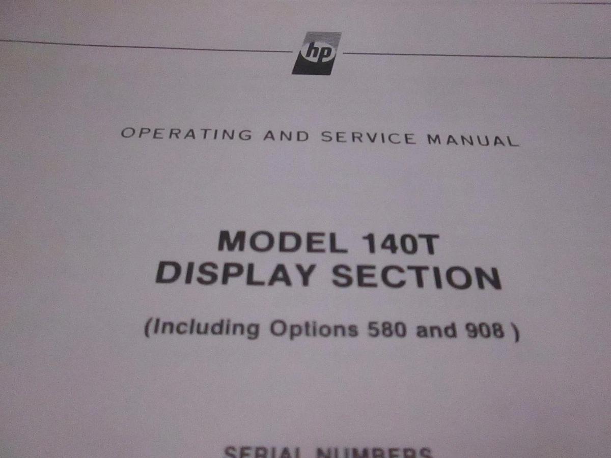 Used HP Model 140T Display Section, Operating and Service Manual, Used