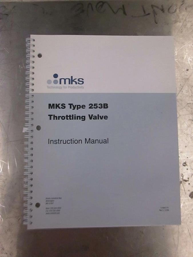 MKS Type 253B Throttling Valve Manual, 118843-P1, New