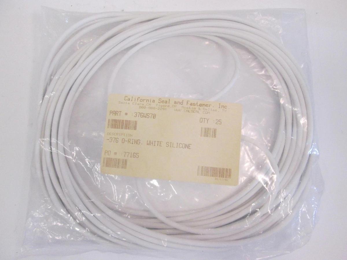 California Seal, 376WS70, White Silicone -376, O-Ring Lot of 25