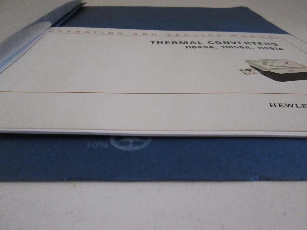 Used HP Thermal Converters 11049A, 11050A, 11051A Operating and Service Manual, Used