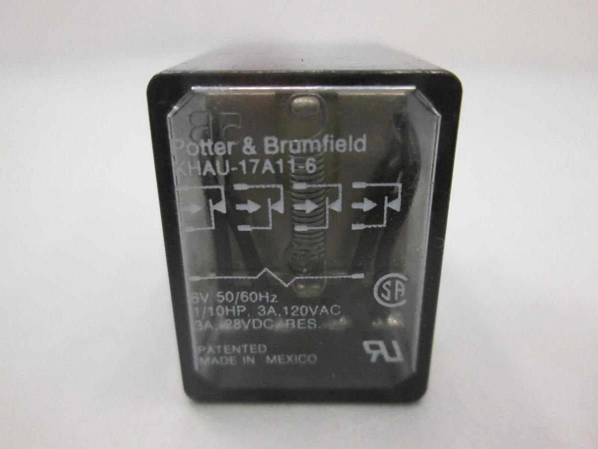 Used Potter & Brumfield, KHAU-17A11-6, 6V Relay, Used