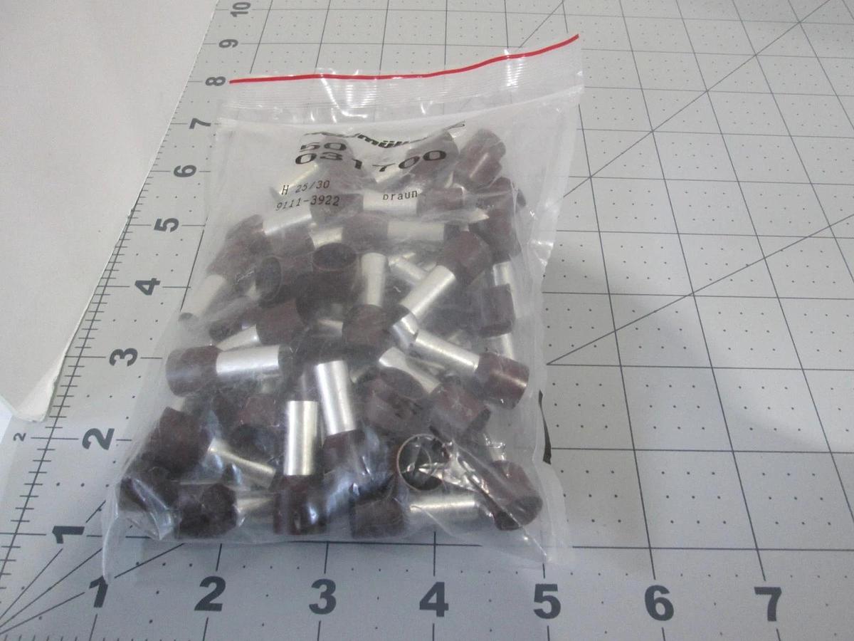 Weidmuller, 031700, Ferrule, End, Cable, 4 AWG, Brown, New, Lot of 50