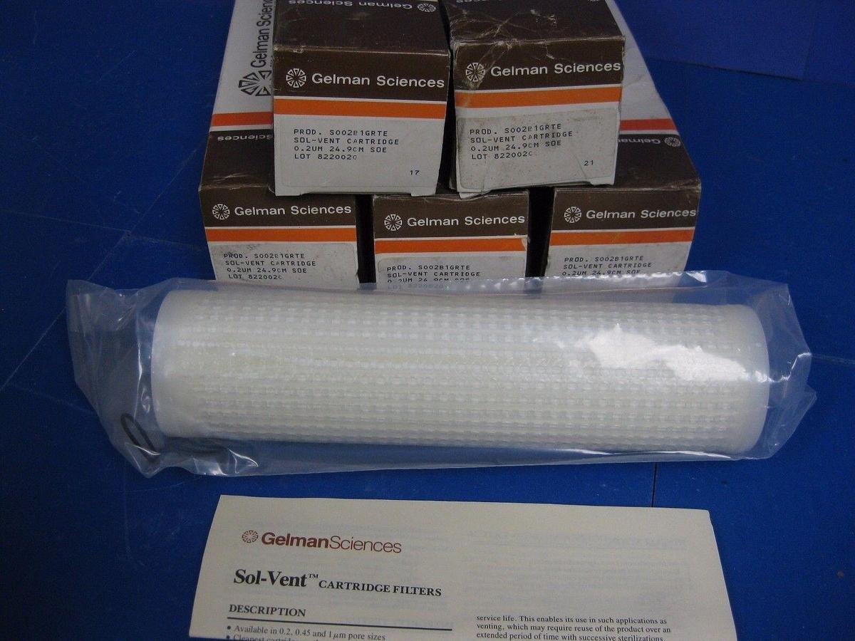 Gelman Sciences S002B1GRTE SOL-VENT Filter Cartridge, 10", 0.2um , New Lot of 5