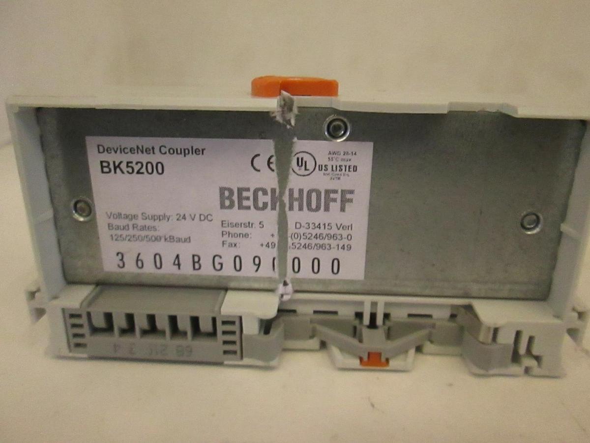 Used Beckhoff, BK5200 24 VDC DeviceNet Bus Coupler Module, Used
