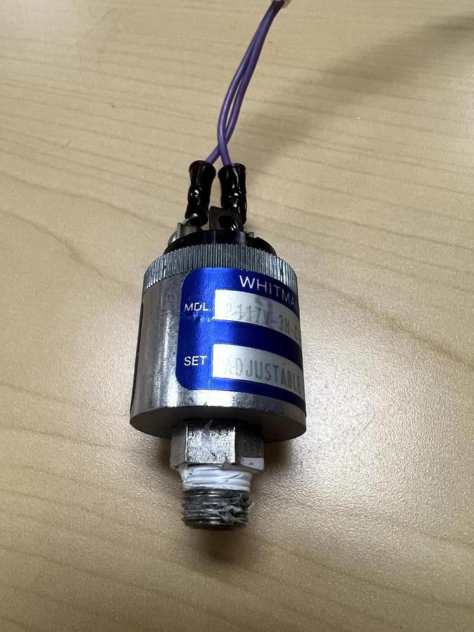 Used Whitman Controls  P117V-3H-C12TS Adjustable Pressure Switch, Used