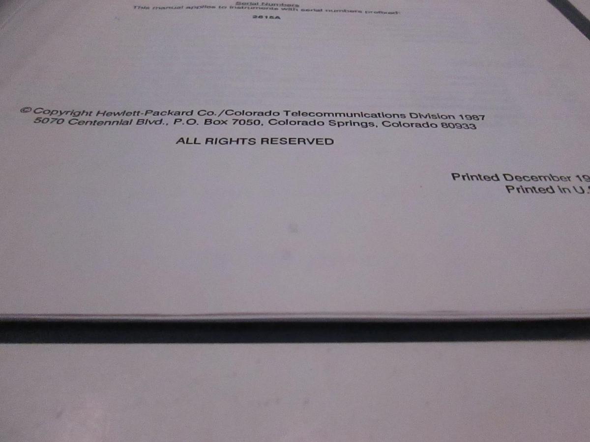 Used HP Model 18198A X.21 Interface Pod Service Manual, Used