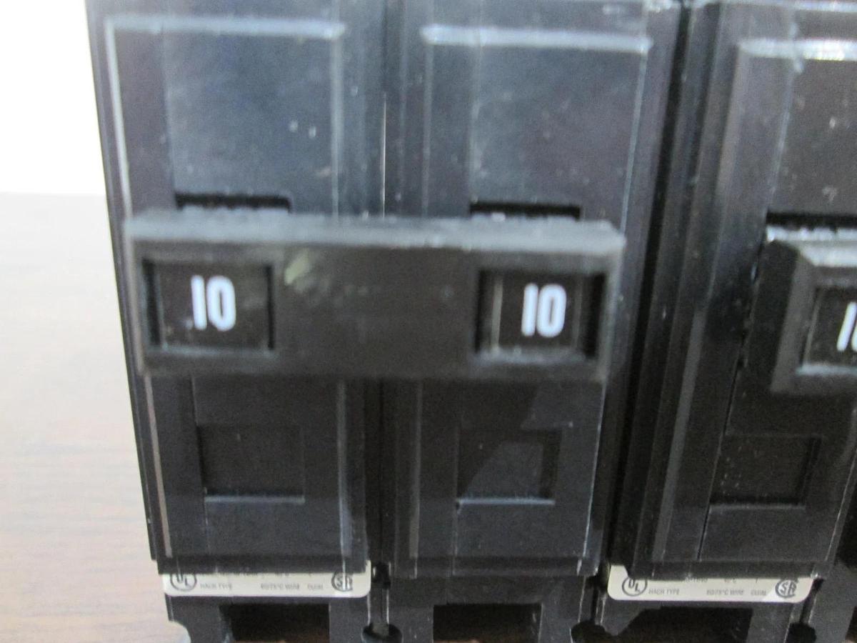 Used Cutler Hammer, 10A, 2 Pole Quicklag Circuit Breaker, HACR Type, Used, Lot of 2