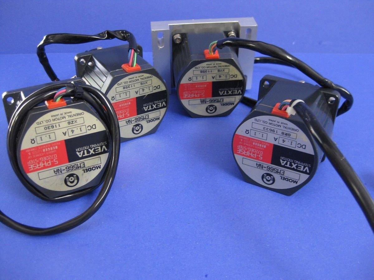 Used VEXTA Stepping Motor EM566-NA 5 Phase, 1.4A, 1.1O - Lot of 5 Used