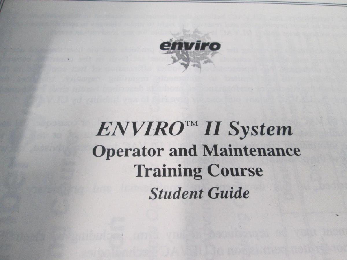 Used Ulvac, Enviro II System, Operator and Maintenance Training Course, Used