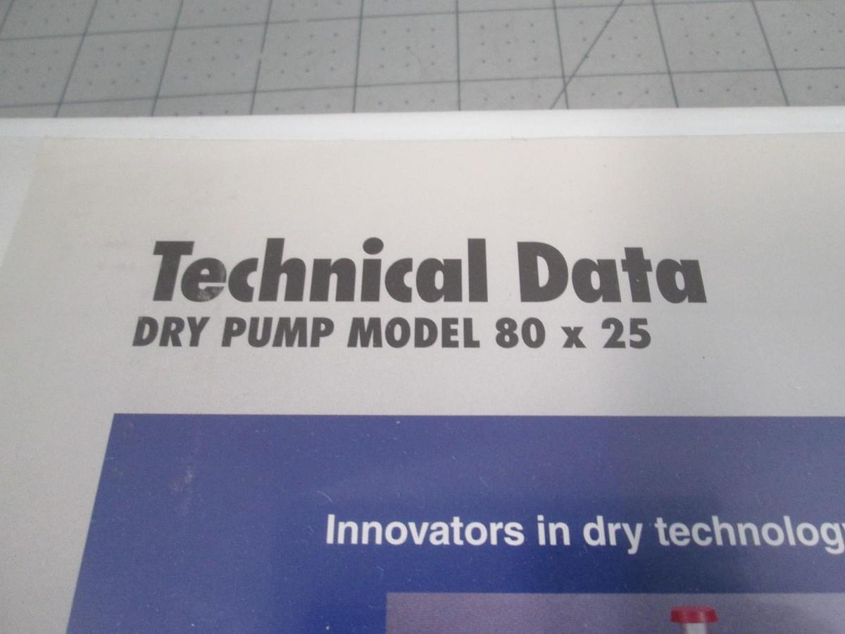 Used Ebara, Dry Pump Model 80 x 25 Technical Data, Used