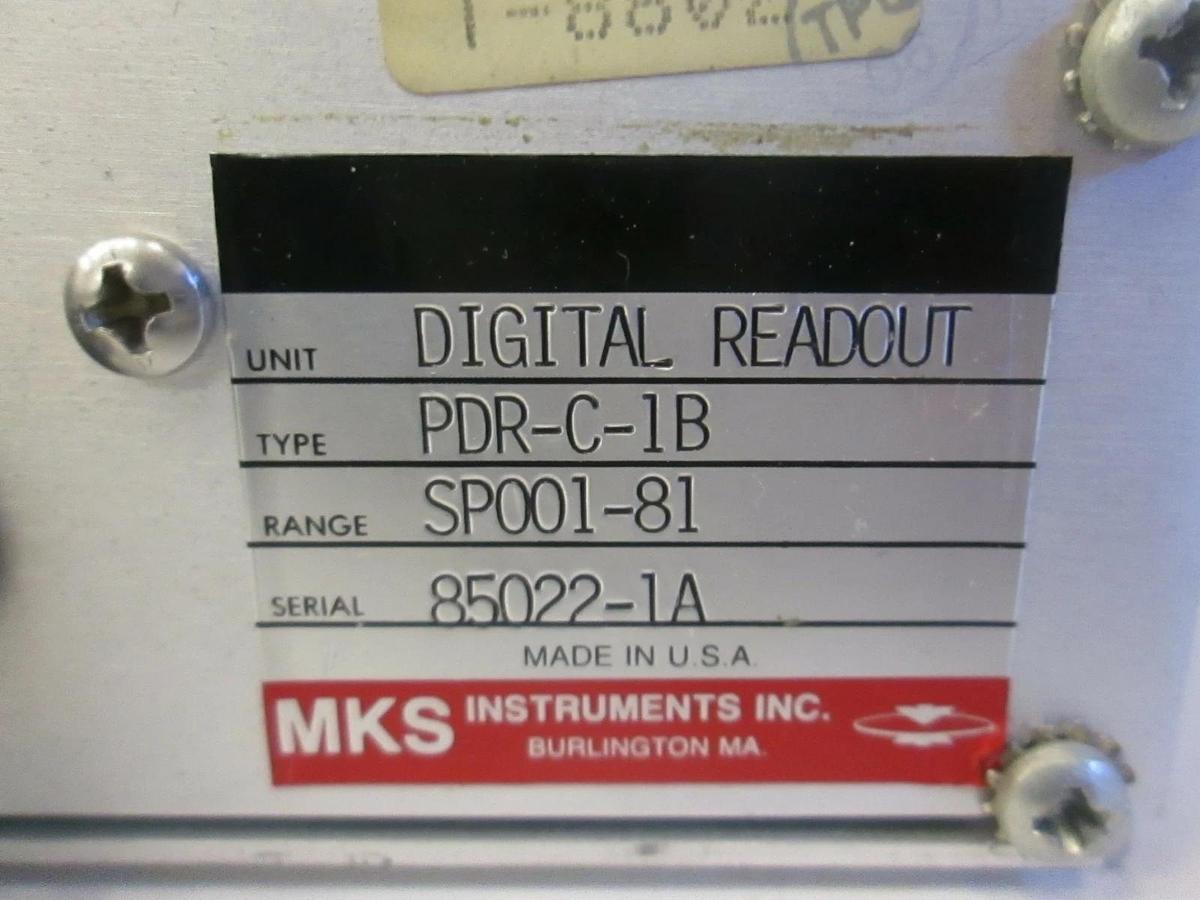 Used MKS PDR-C-1B Pressure Digital Readout PDR-C-1B, SPI-81, Used