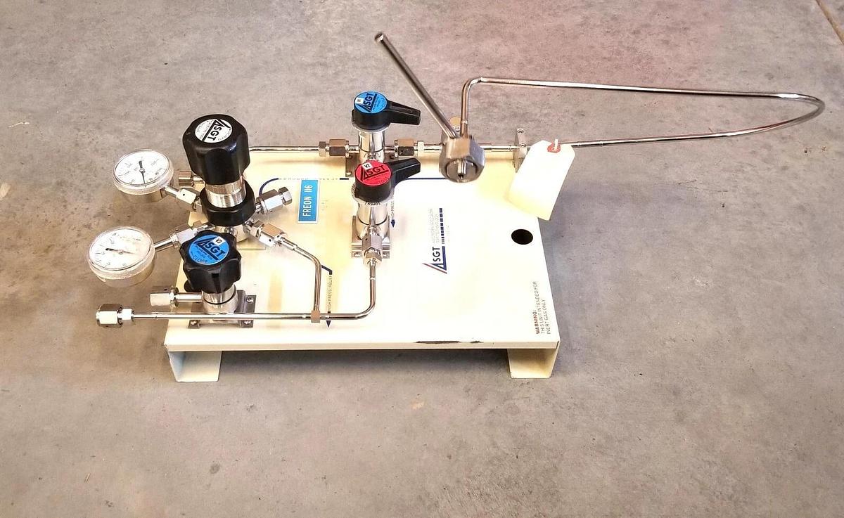 Used ASGT High Purity Gas Panel, CGA xxx w/pigtail previously used for C2F6
