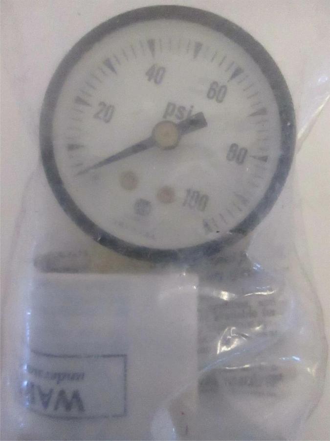 Amtek, 0-100 PSI Bottom Mount Gauge, New