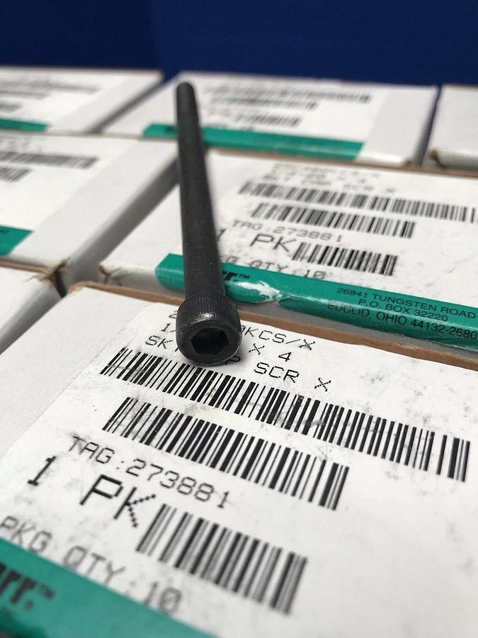 1/4"-20 x 4" Socket Head Cap Screw, Alloy Steel Black Oxide, Lot of 90 New