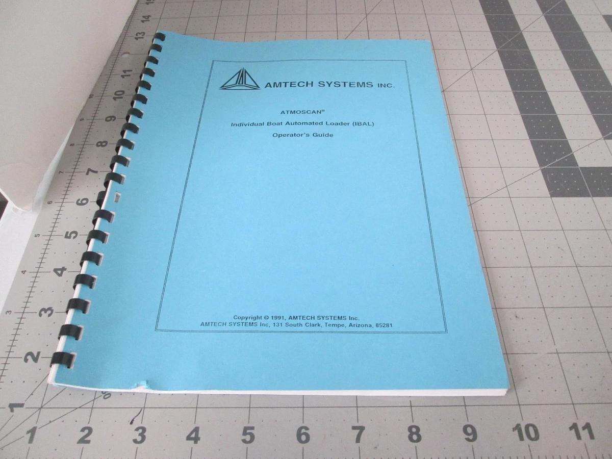 Used Amtech Systems, Atmoscan Individual Boat Automated Loader, Operators Guide, Used