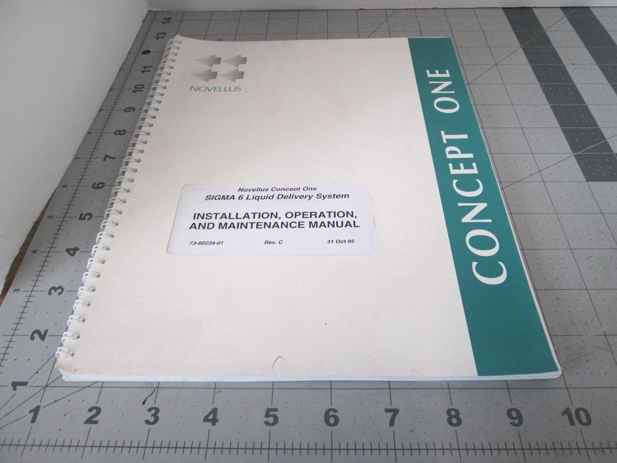 Used Novellus, Sigma 6 Liquid Delivery System, Install, Operation Manual, Used