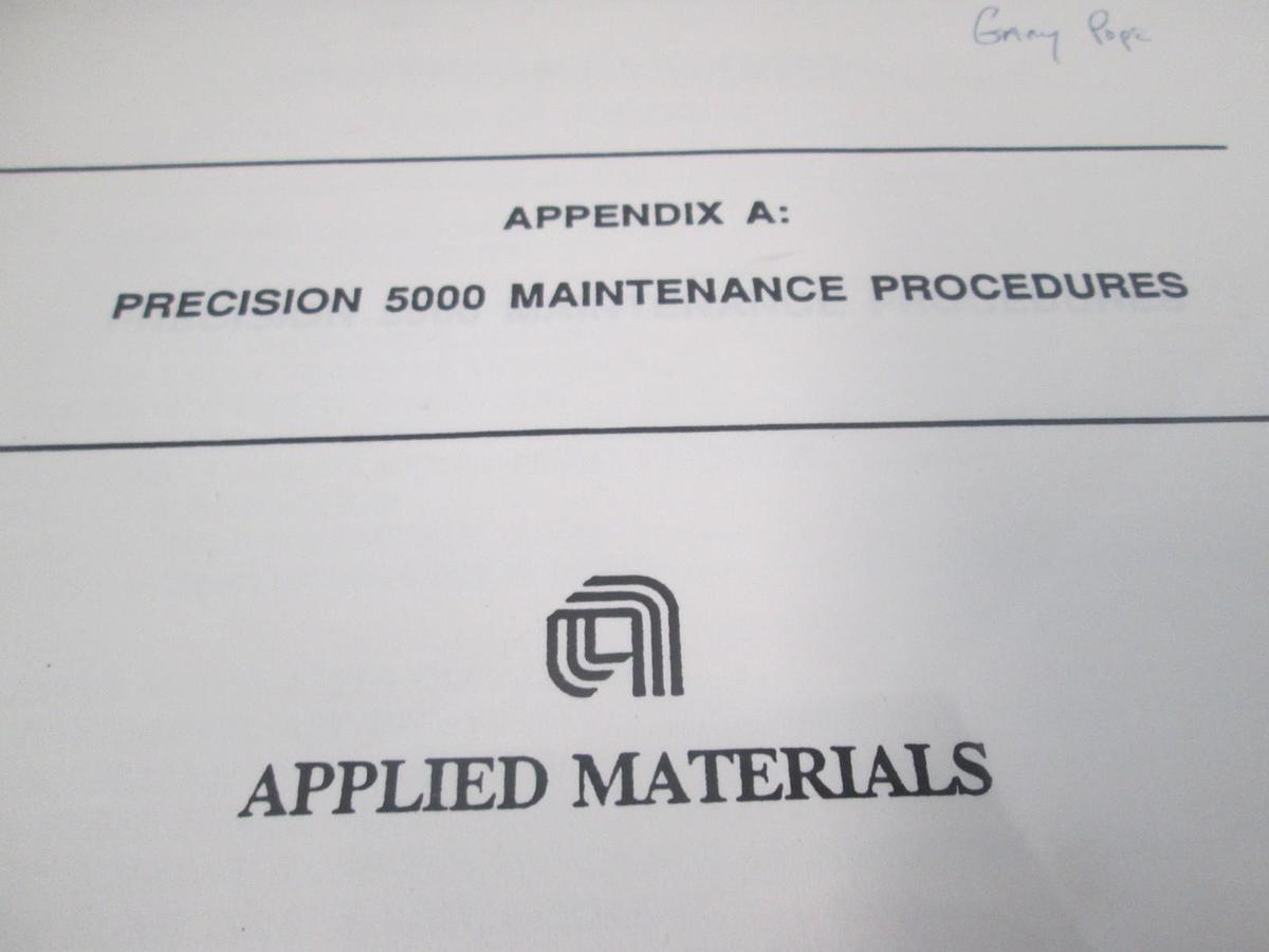 Used AMAT, Precision 5000 System, Maintenance Procedures, Used