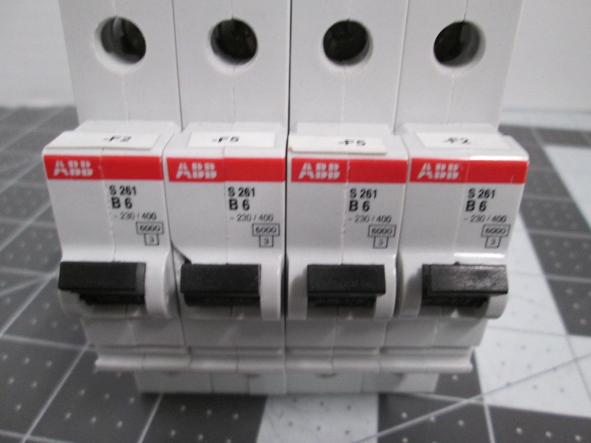 Used Lot of 4 ABB S261 B6 Miniature Circuit Breaker Single Pole 6A 277/480V MCB