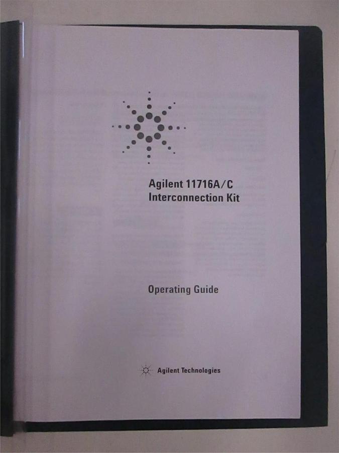 Used Agilent Tech Model 11716A/C Interconnection Kit Operating Guide, Used