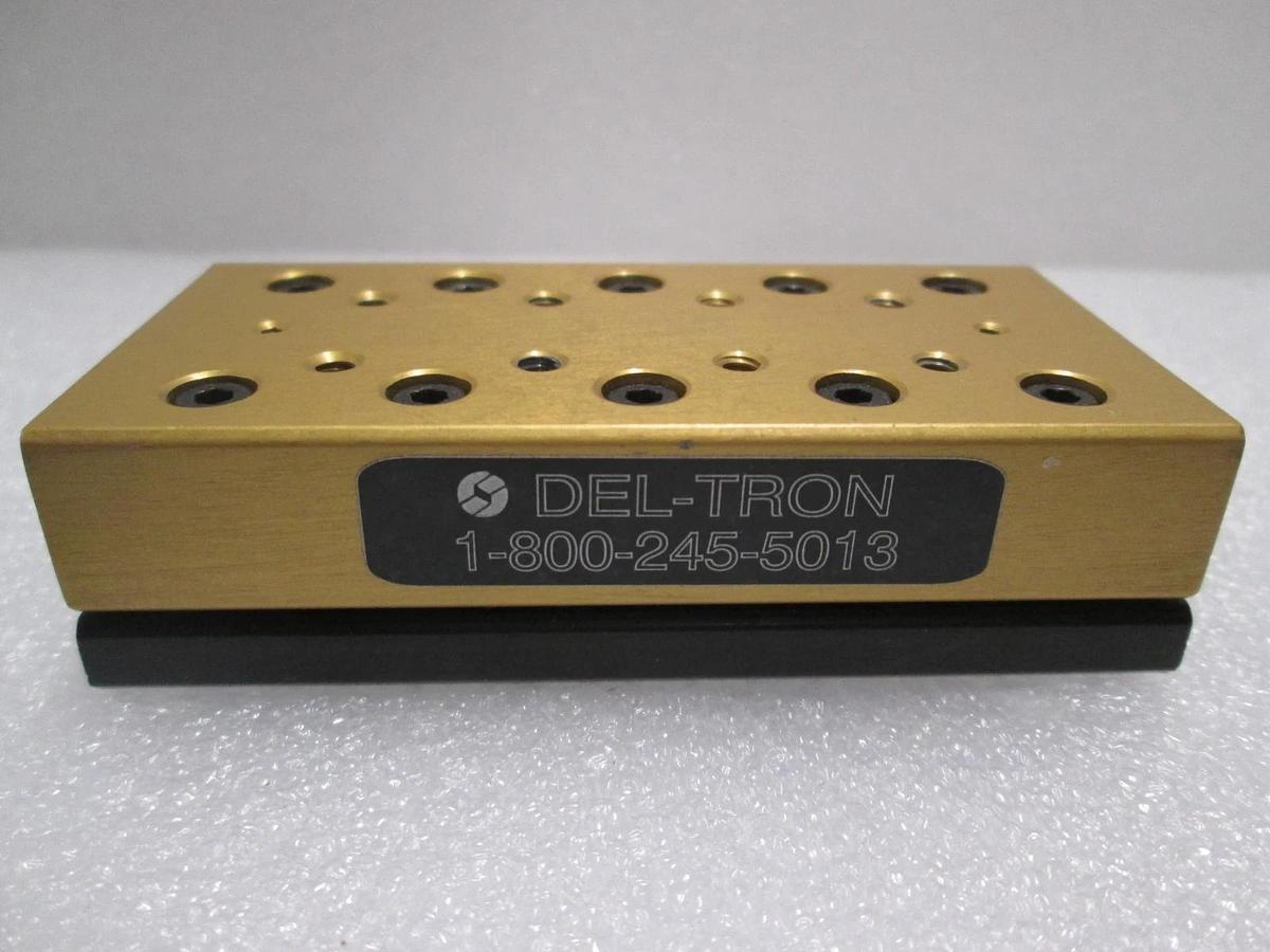 Used Del-Tron, Linear Bearing Guide Block w/ Guide Rail, Used