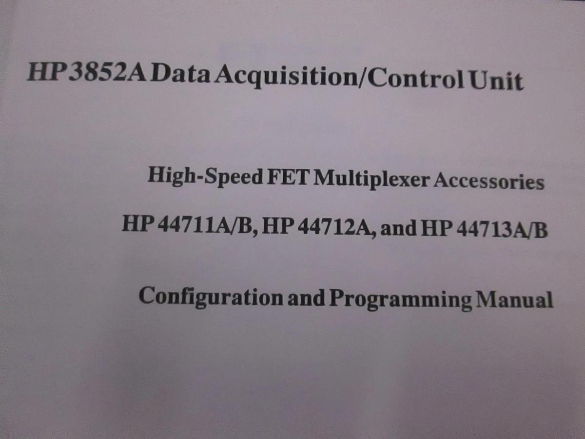 Used HP 3852A Acquisition/Control Unit Config and Programming Manual, Used